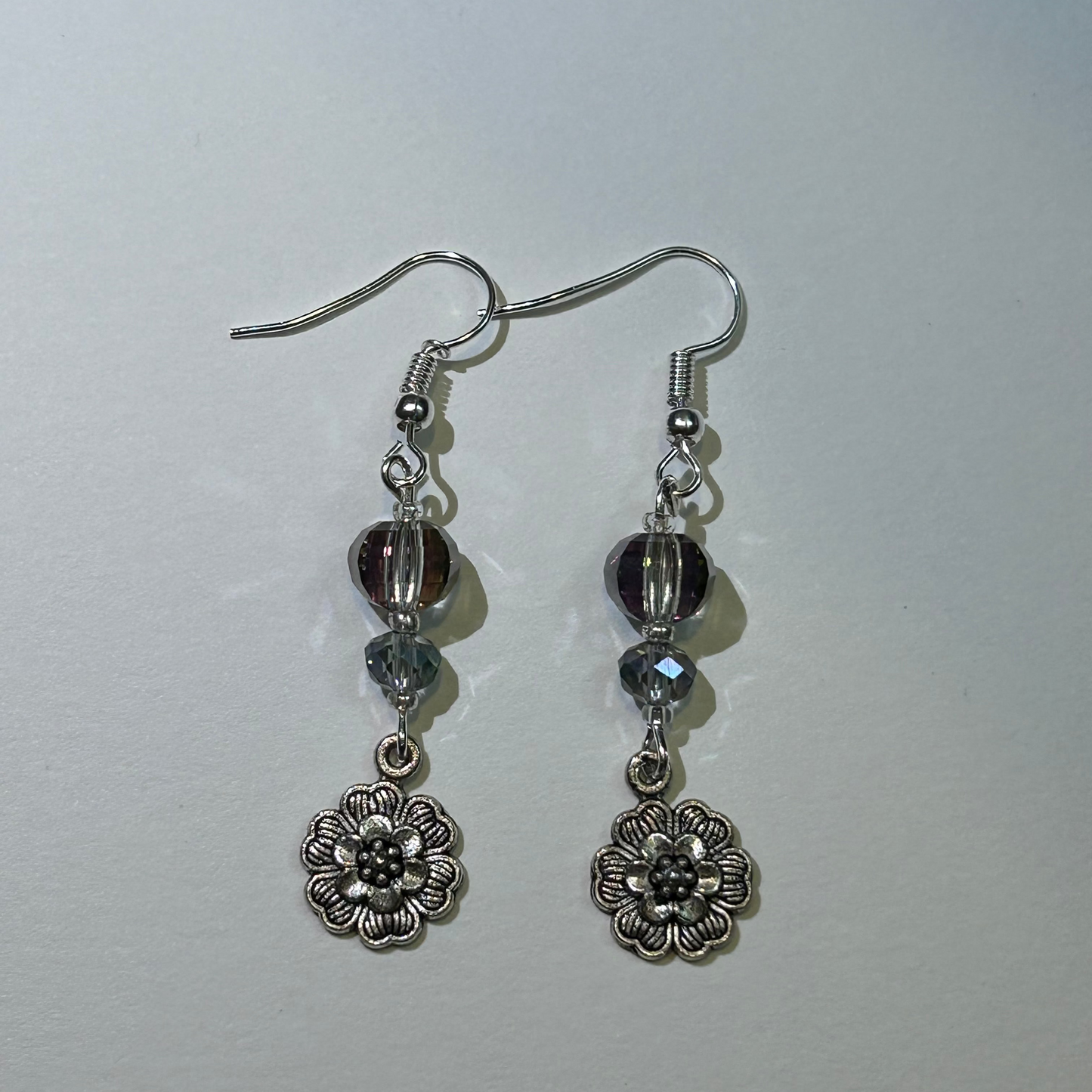 Flower Blue and Purple Earring