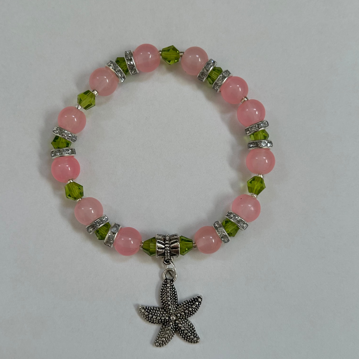 Green and Pink Starfish bracelet