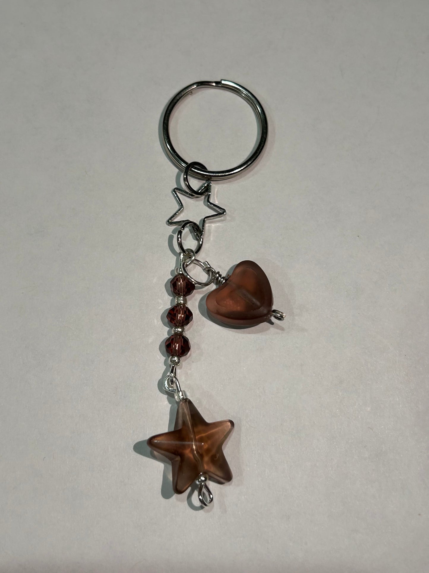 Purple Star and Heart Keychain