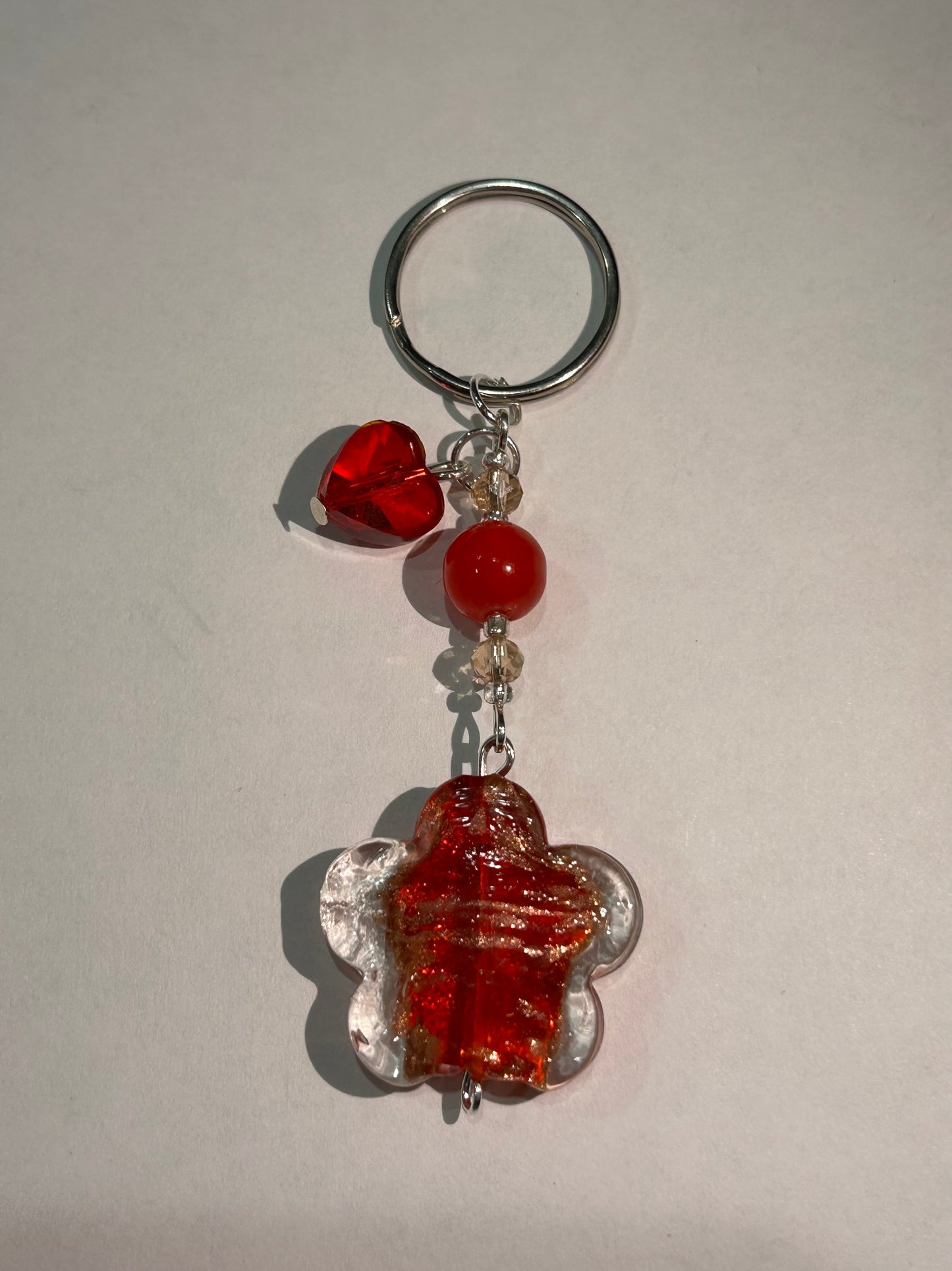 Red Flower Keychain