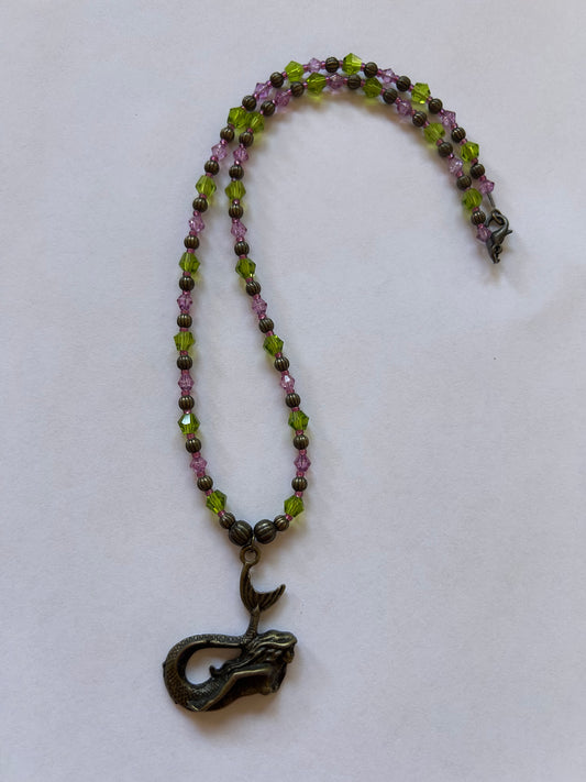 Purple and Green Mermaid Necklace