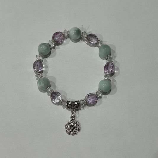 Purple and Blue Flower Bracelet