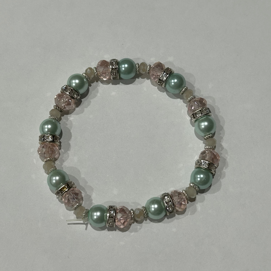 Blue and Pink Pearl Bracelet