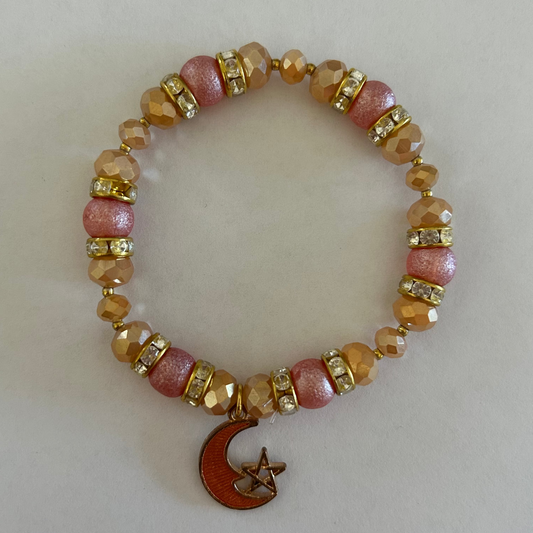 Pink and Orange Moon Bracelet
