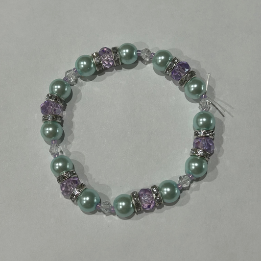 Blue and Purple Pearl Bracelet