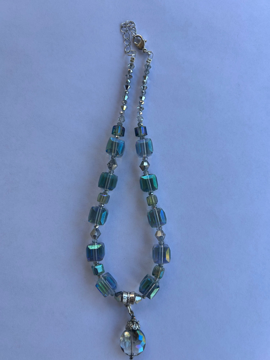 Blue and Green Multi Colored Necklace