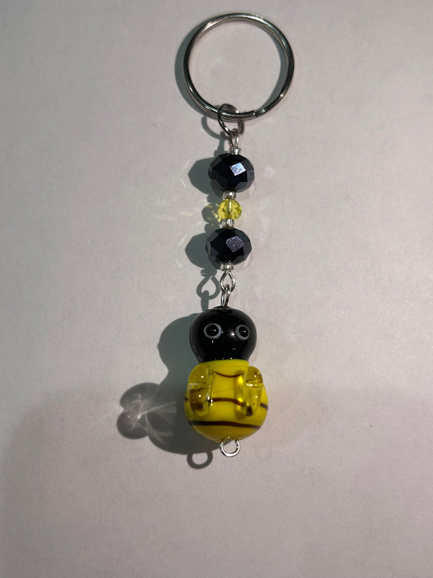 Yellow and Black Bumble Bee Keychain