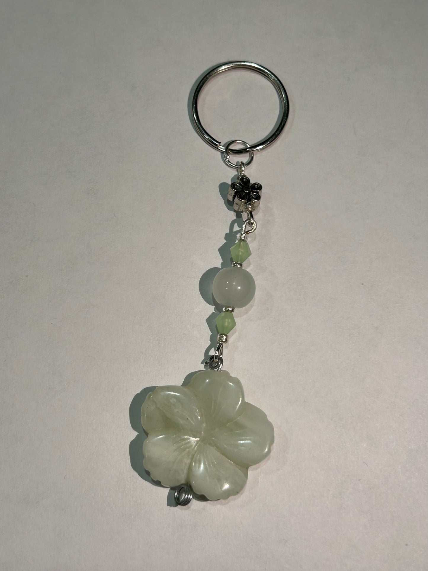 Green Flower Keychain