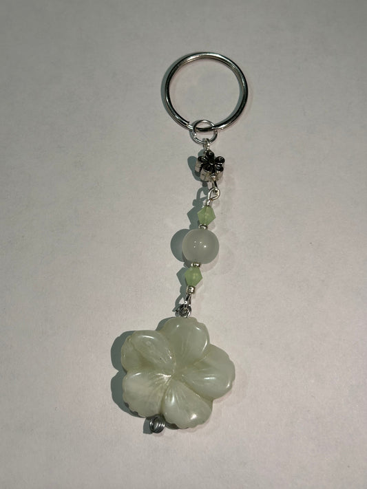 Green Flower Keychain