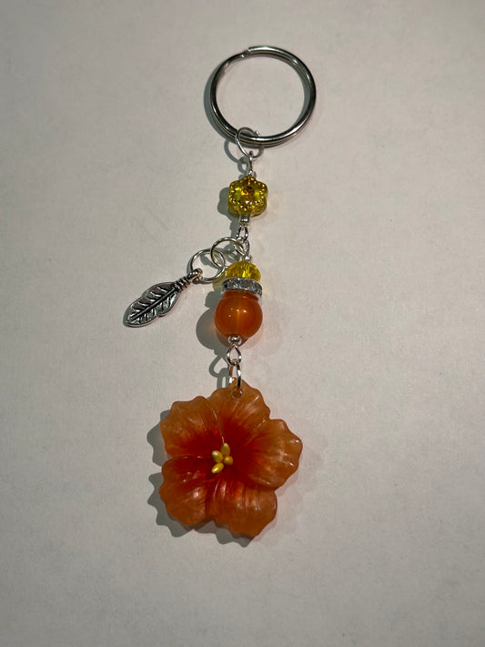 Red and Orange Flower Keychain
